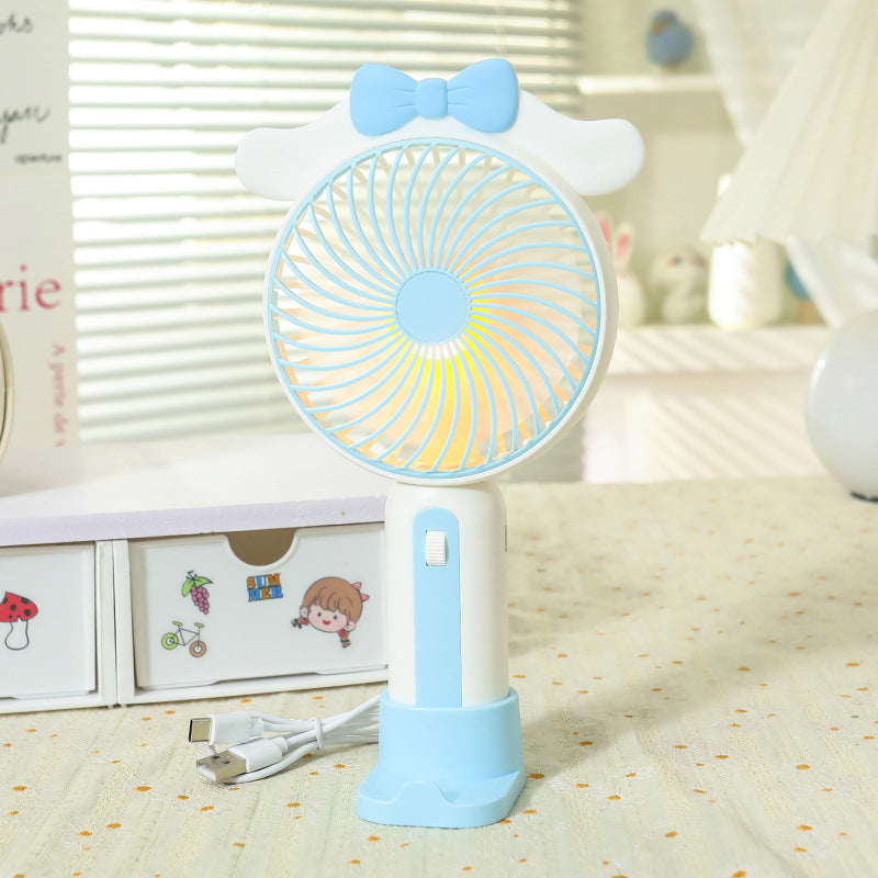 Dames Draagbare Handventilator met USB en LED Verlichting Schattig Design 9