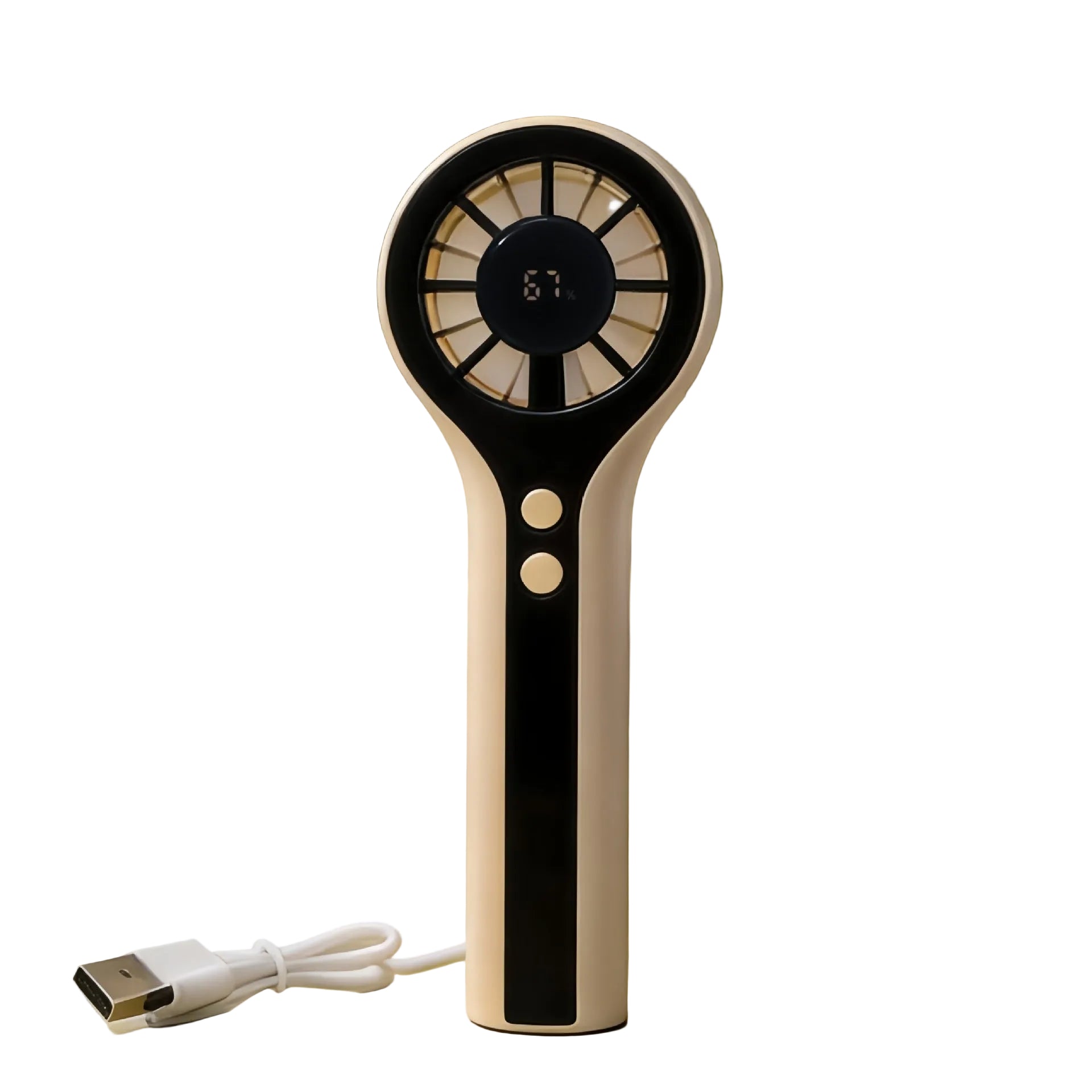 Dames Draagbare Mini Handventilator met LCD Temperatuurdisplay 0