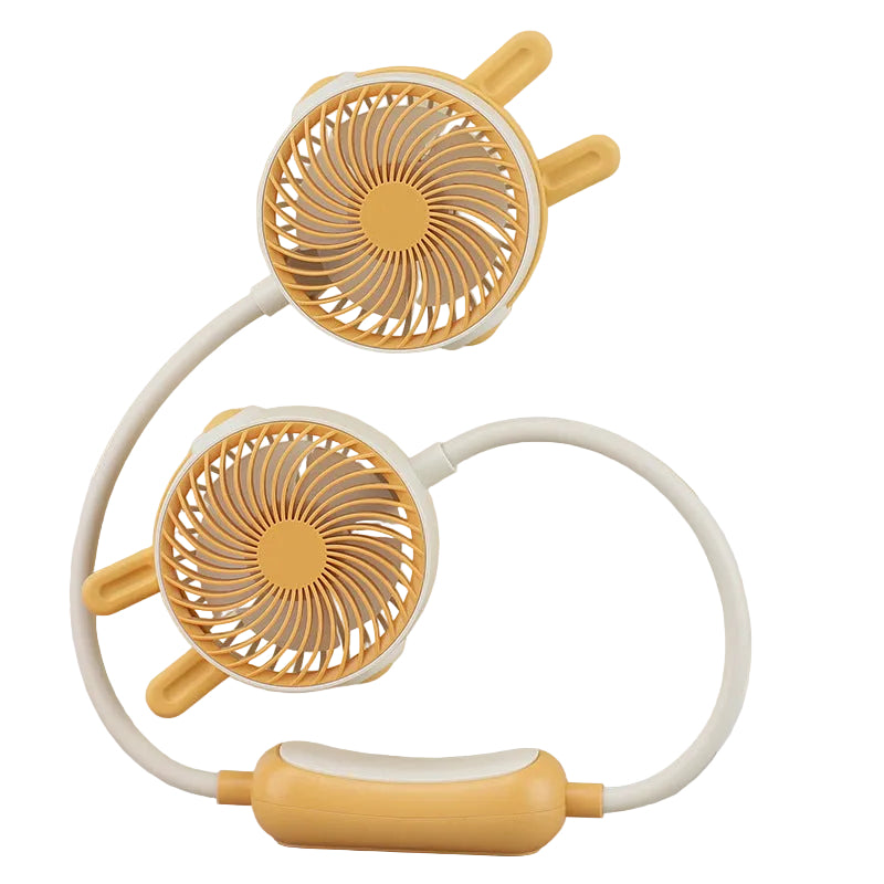 Dames Draagbare Mini Nekventilator met Dubbele Ventilator 0