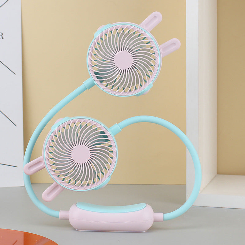 Dames Draagbare Mini Nekventilator met Dubbele Ventilator 10