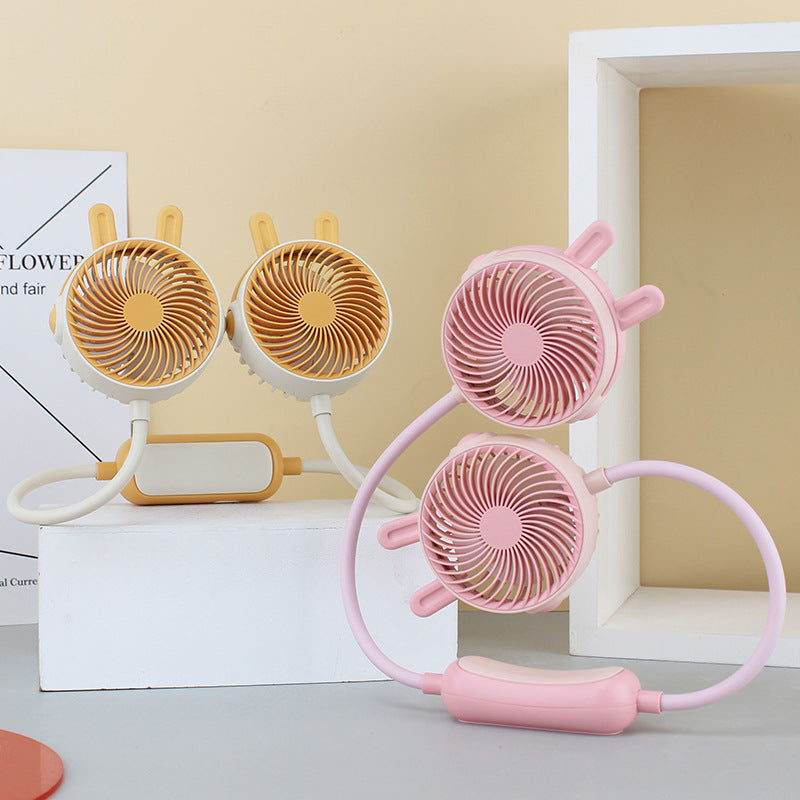 Dames Draagbare Mini Nekventilator met Dubbele Ventilator 2