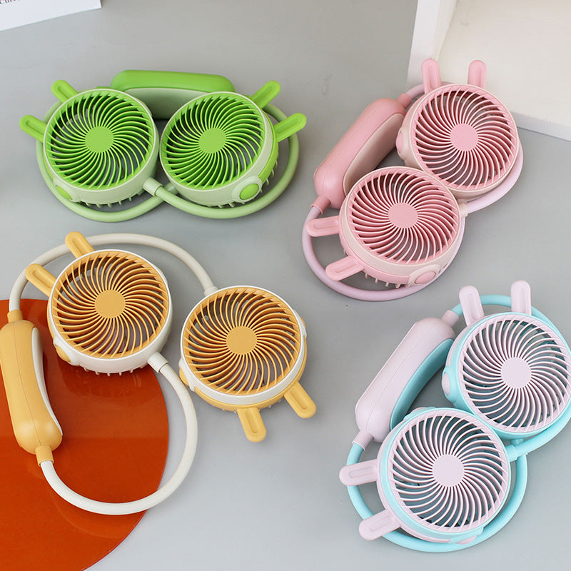 Dames Draagbare Mini Nekventilator met Dubbele Ventilator 4