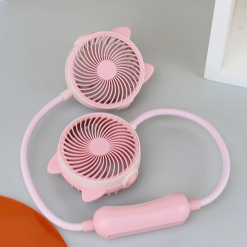 Dames Draagbare Mini Nekventilator met Dubbele Ventilator 6