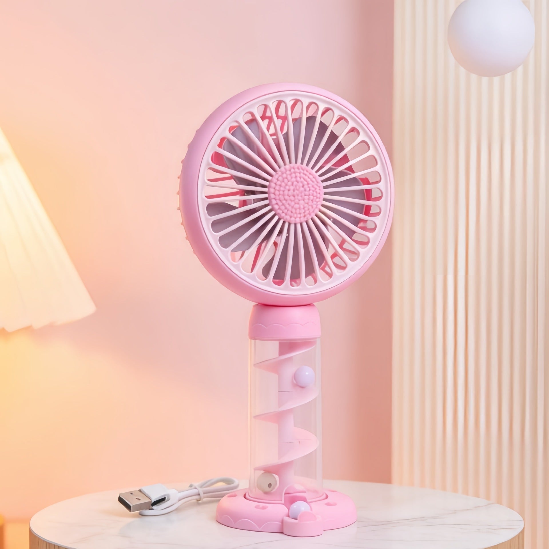 Dames Draagbare Mini Ventilator Spiraalvormig Ontwerp 5