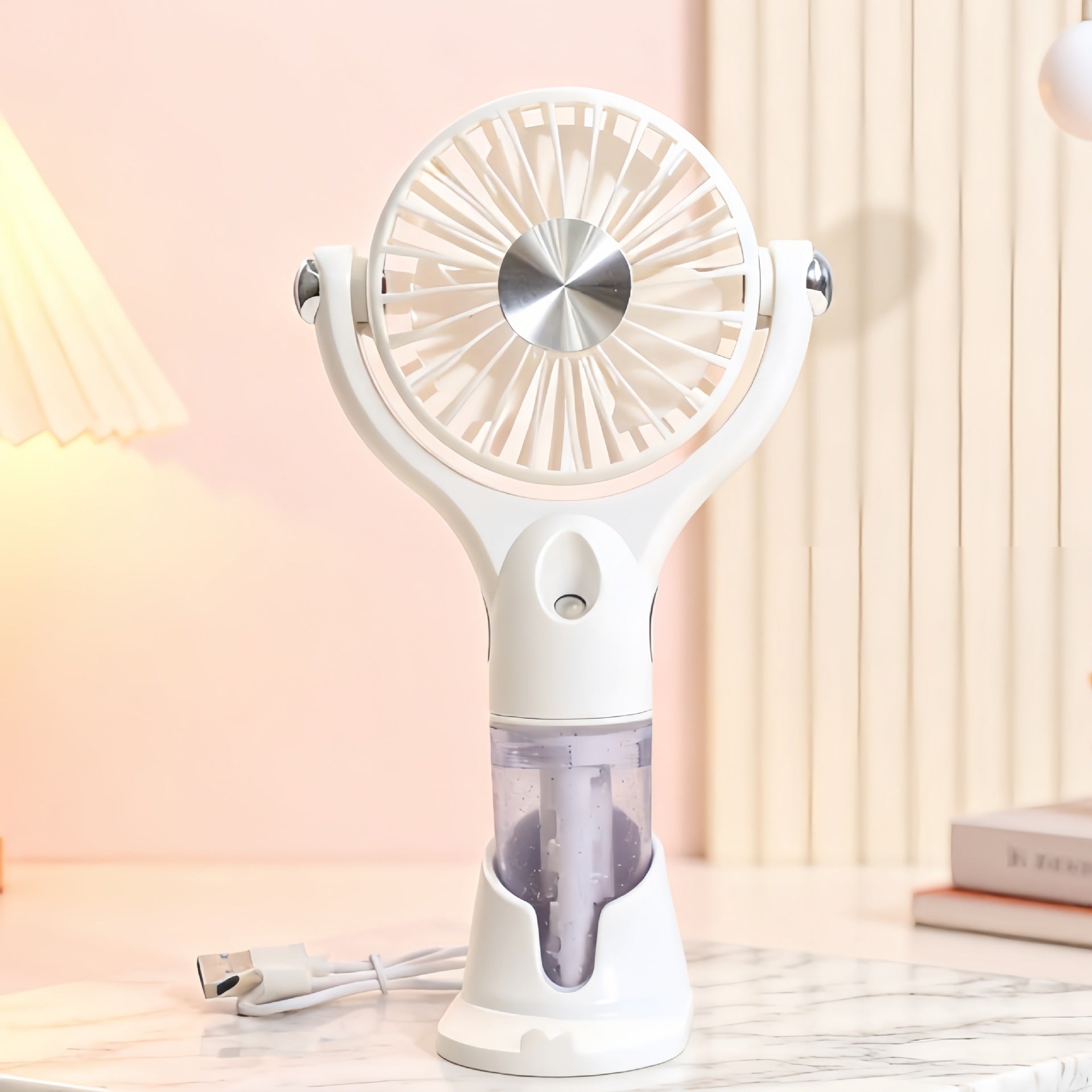 Dames Draagbare Ventilator met Sprayfunctie Lichtgewicht Ergonomisch 5