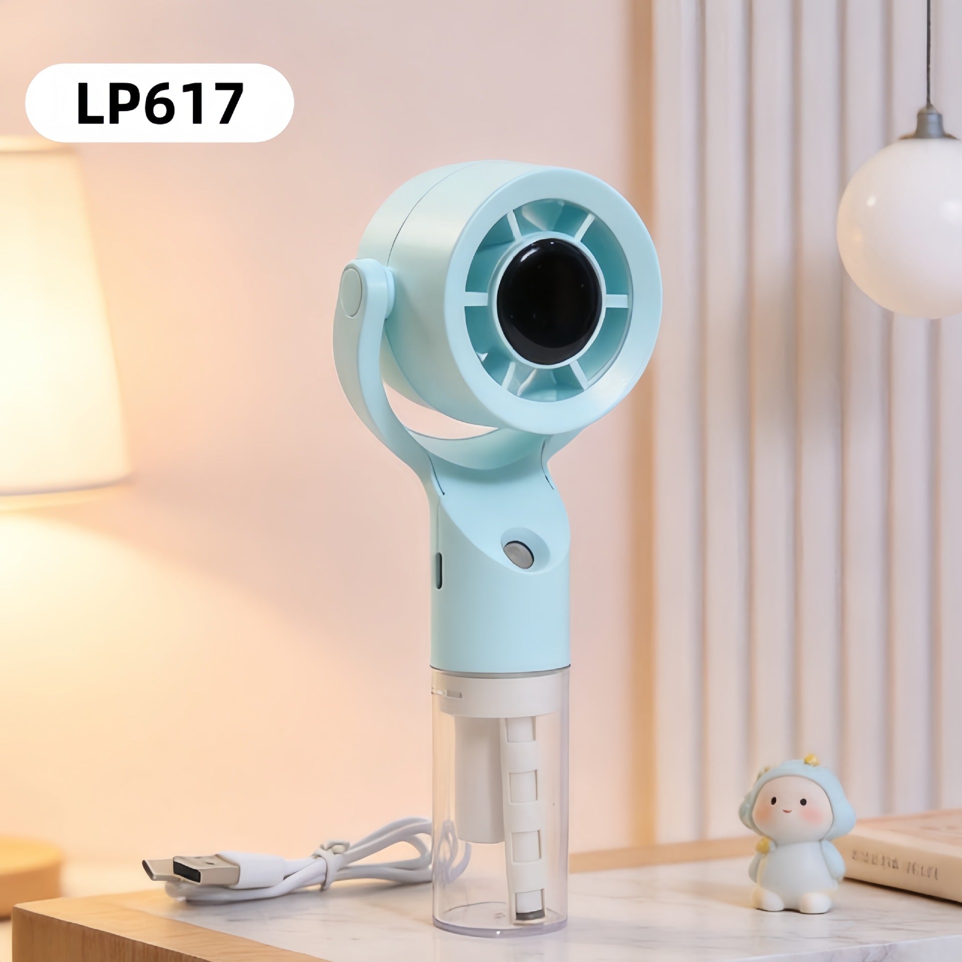 Dames Draagbare Ventilator met Sprayfunctie Lichtgewicht Ergonomisch 9