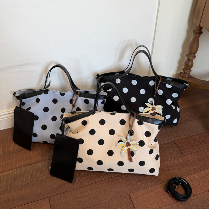 Dames Draagtas Multifunctioneel Met Stippenpatroon Schoudertas Of Handtas 4