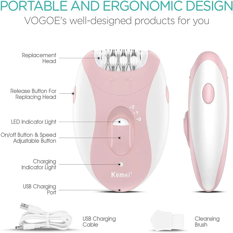 Dames Epilator Oplaadbaar voor Gezicht en Lichaam 3