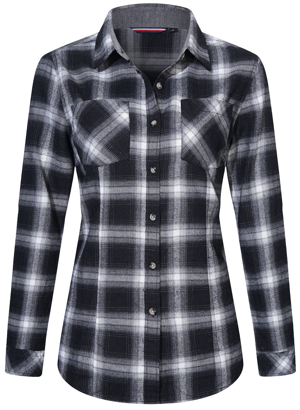 Dames Flanellen Shirt Klassiek Ruitpatroon Katoen 1