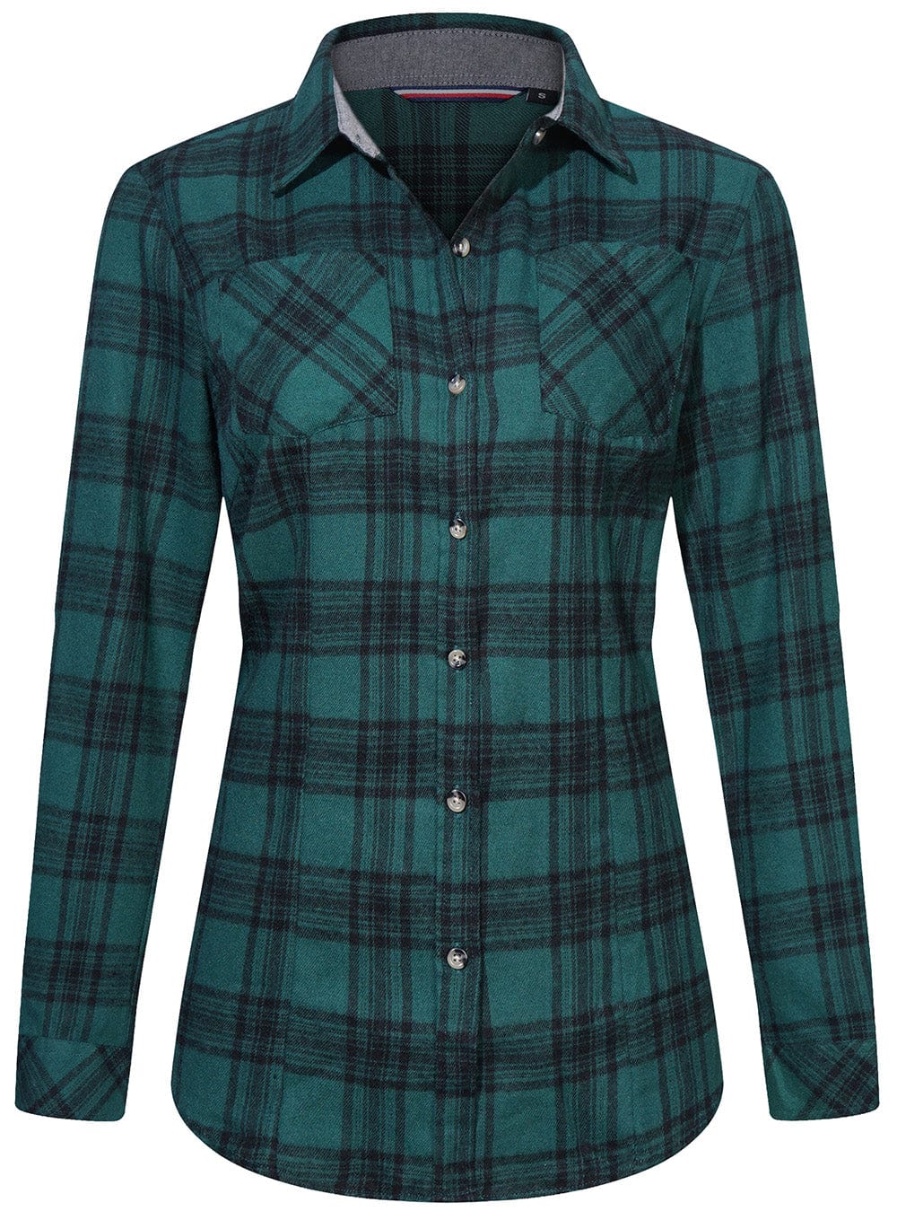 Dames Flanellen Shirt Klassiek Ruitpatroon Katoen 2