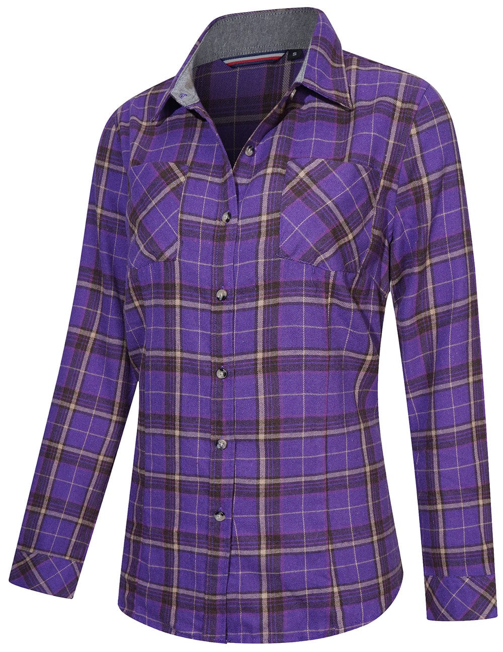 Dames Flanellen Shirt Klassiek Ruitpatroon Katoen 3