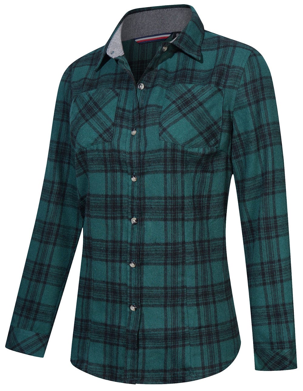 Dames Flanellen Shirt Klassiek Ruitpatroon Katoen 4