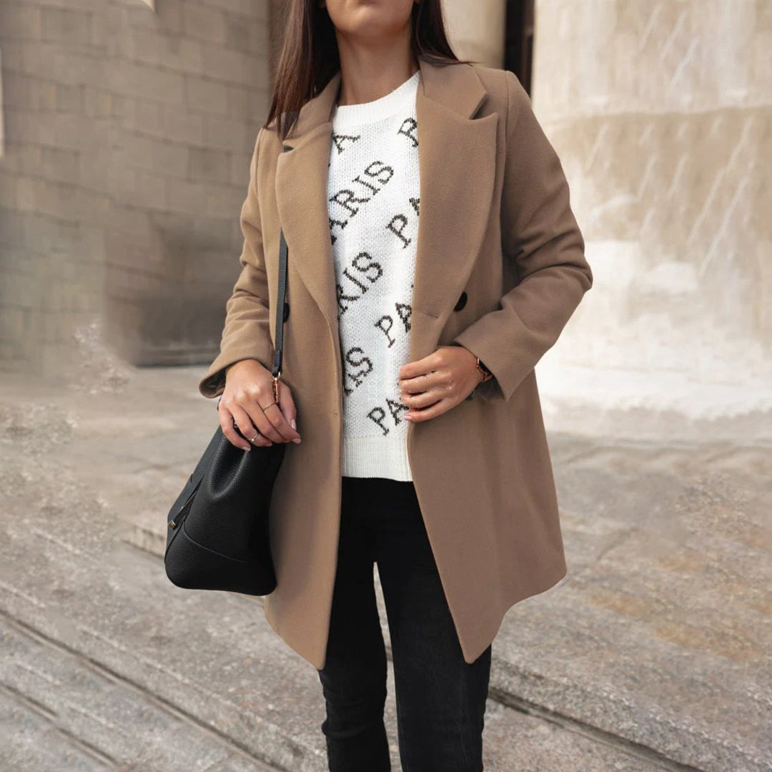 Dames Frakke Klassiek Met Dubbele Rijen Knoop Voor Herfst En Winter 7