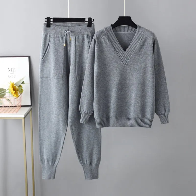 Dames Gebreide Set Casual Polyester 2
