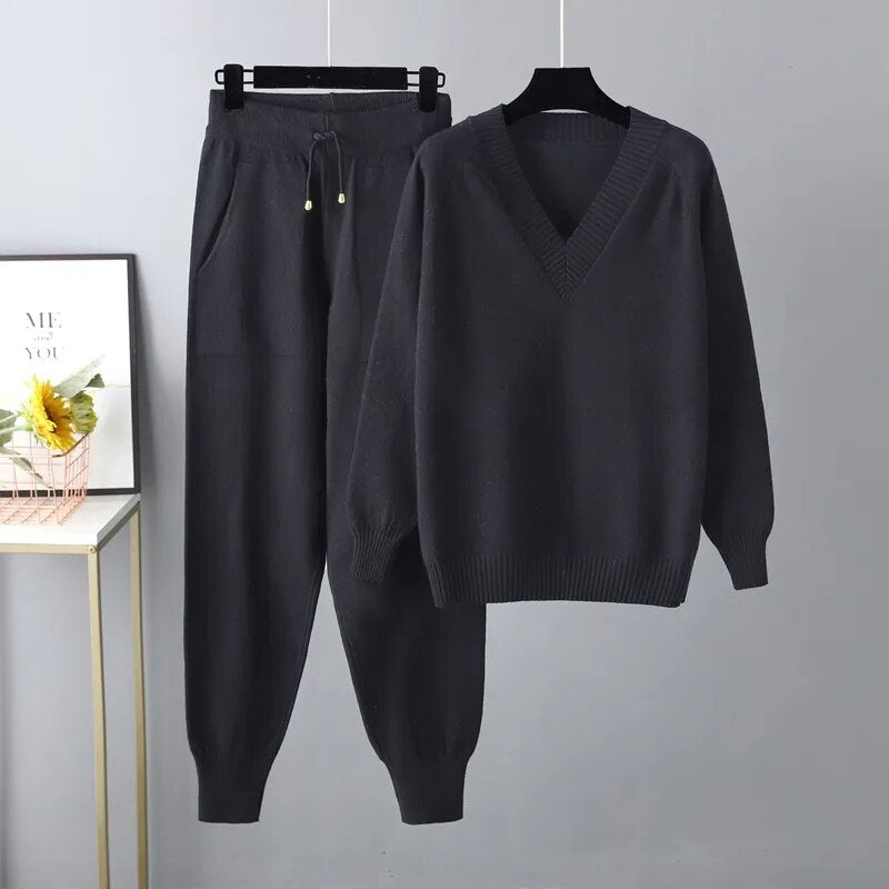 Dames Gebreide Set Casual Polyester 4