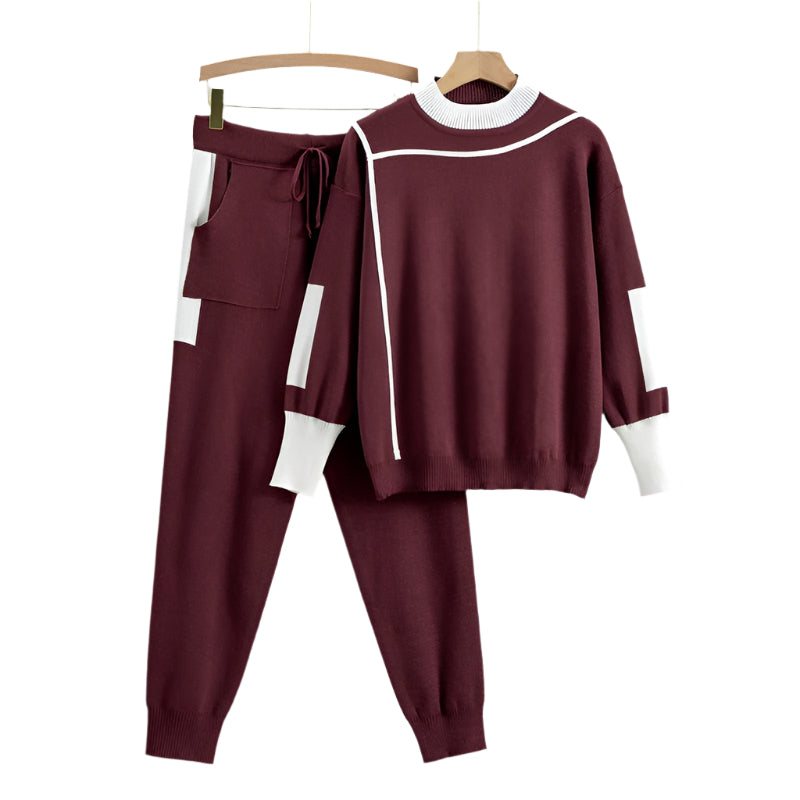 Dames Gebreide Trui en Broek Set Casual Comfortabel 0