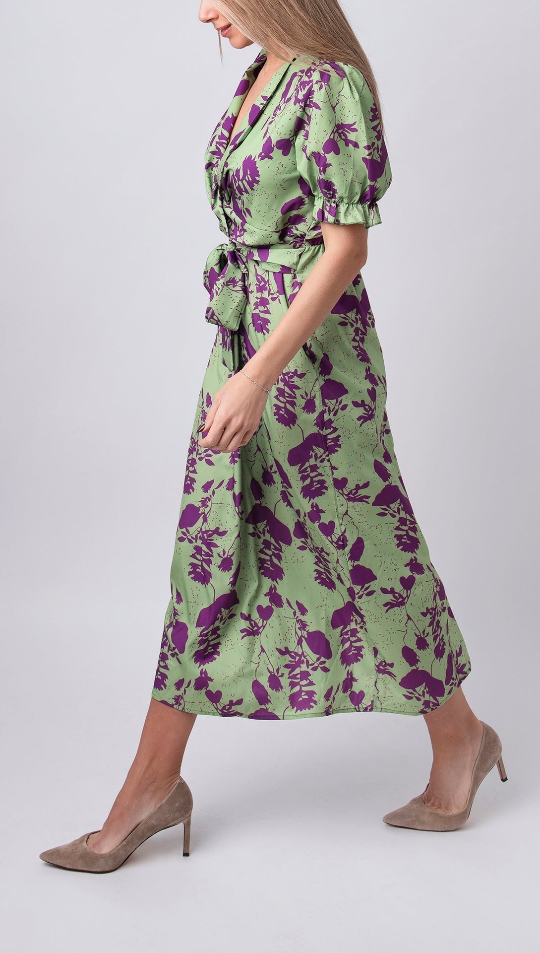 Dames Geprinte Jurk Korte Mouw Casual Katoen-Polyester voor Feestelijke en Zomer Kleding 1