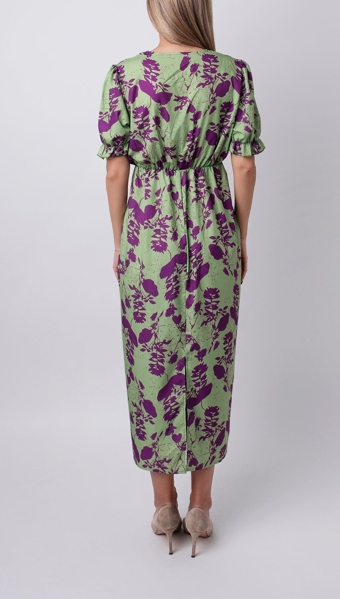 Dames Geprinte Jurk Korte Mouw Casual Katoen-Polyester voor Feestelijke en Zomer Kleding 2