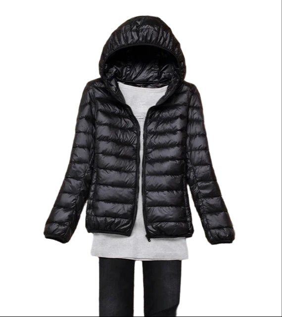 Dames Gewatteerde Donsjas - Slim Fit - Lichtgewicht Met Capuchon 0