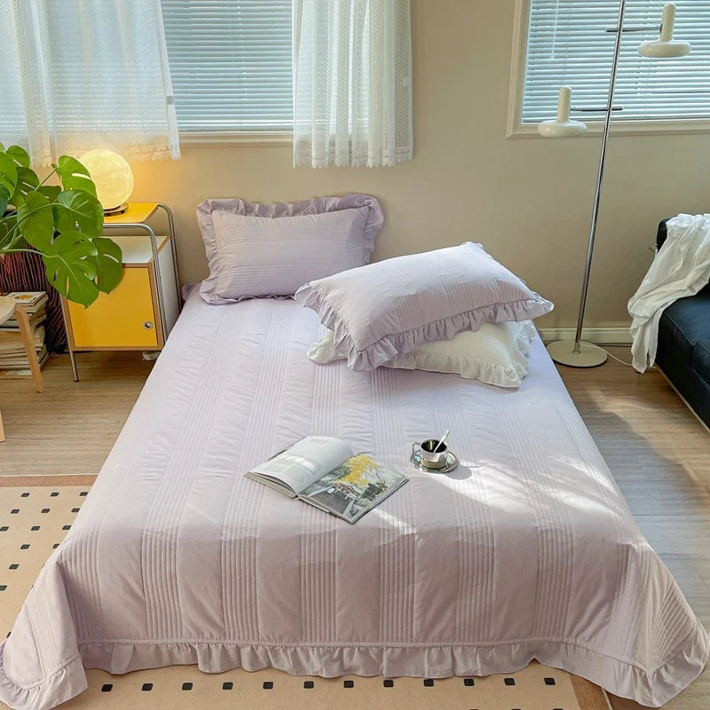 Dames Gewatteerde Sprei Set Met Ruches 12