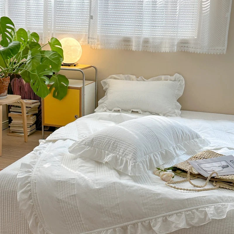 Dames Gewatteerde Sprei Set Met Ruches 4