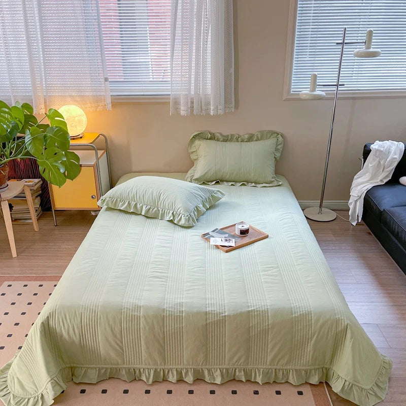 Dames Gewatteerde Sprei Set Met Ruches 6