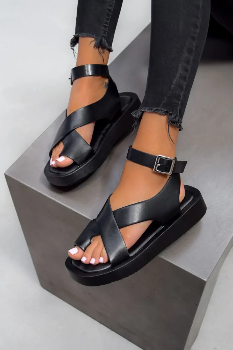 Dames Gladiator Sandalen Met Dikke Zool 1