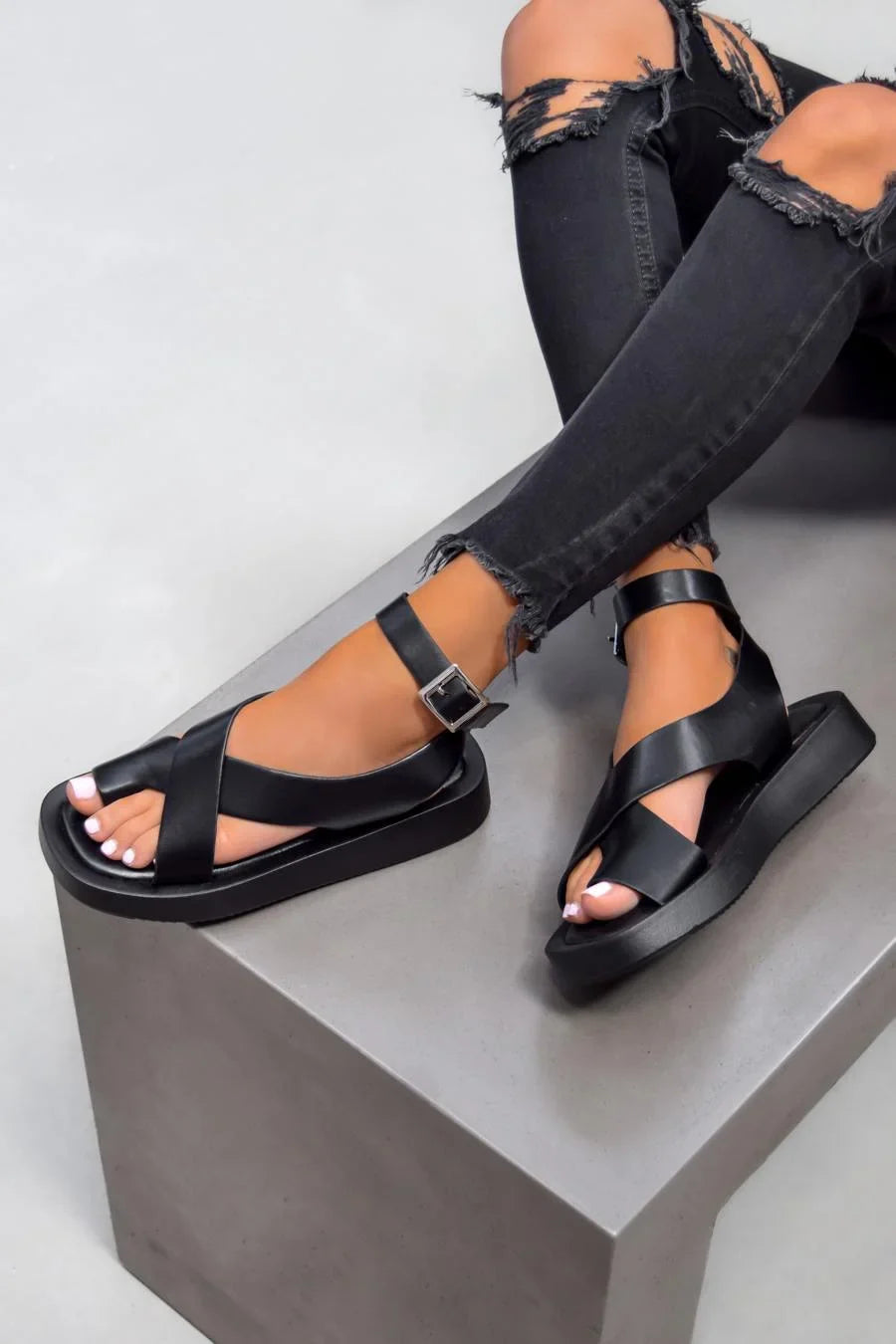 Dames Gladiator Sandalen Met Dikke Zool 4