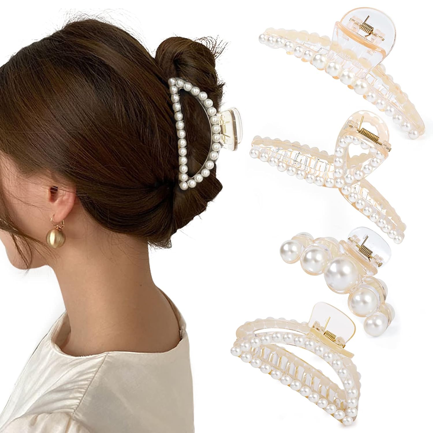 Dames Haarclips Parelontwerp Set van 4 2
