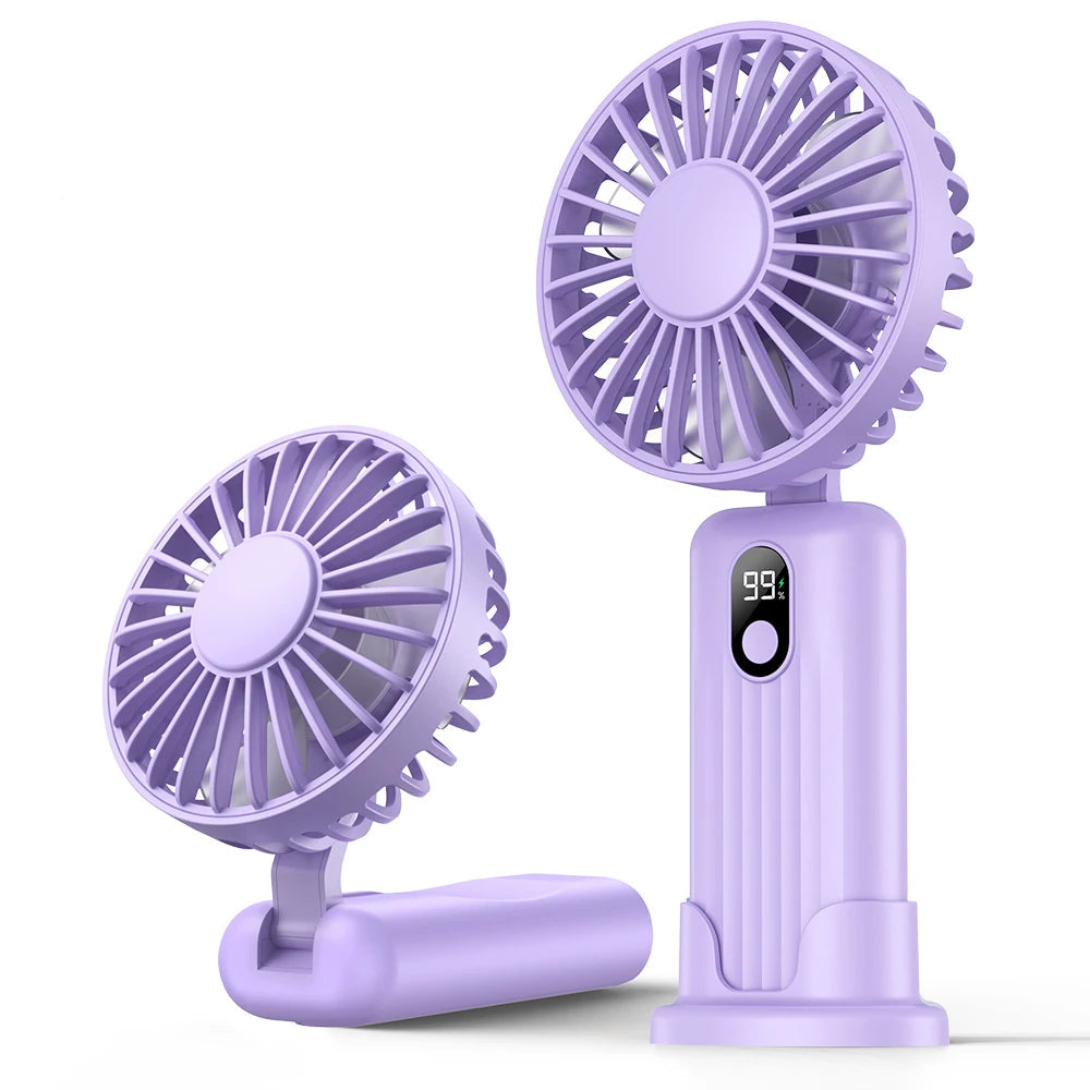 Dames Handventilator 3-in-1 Opvouwbaar Met LED-Display 7