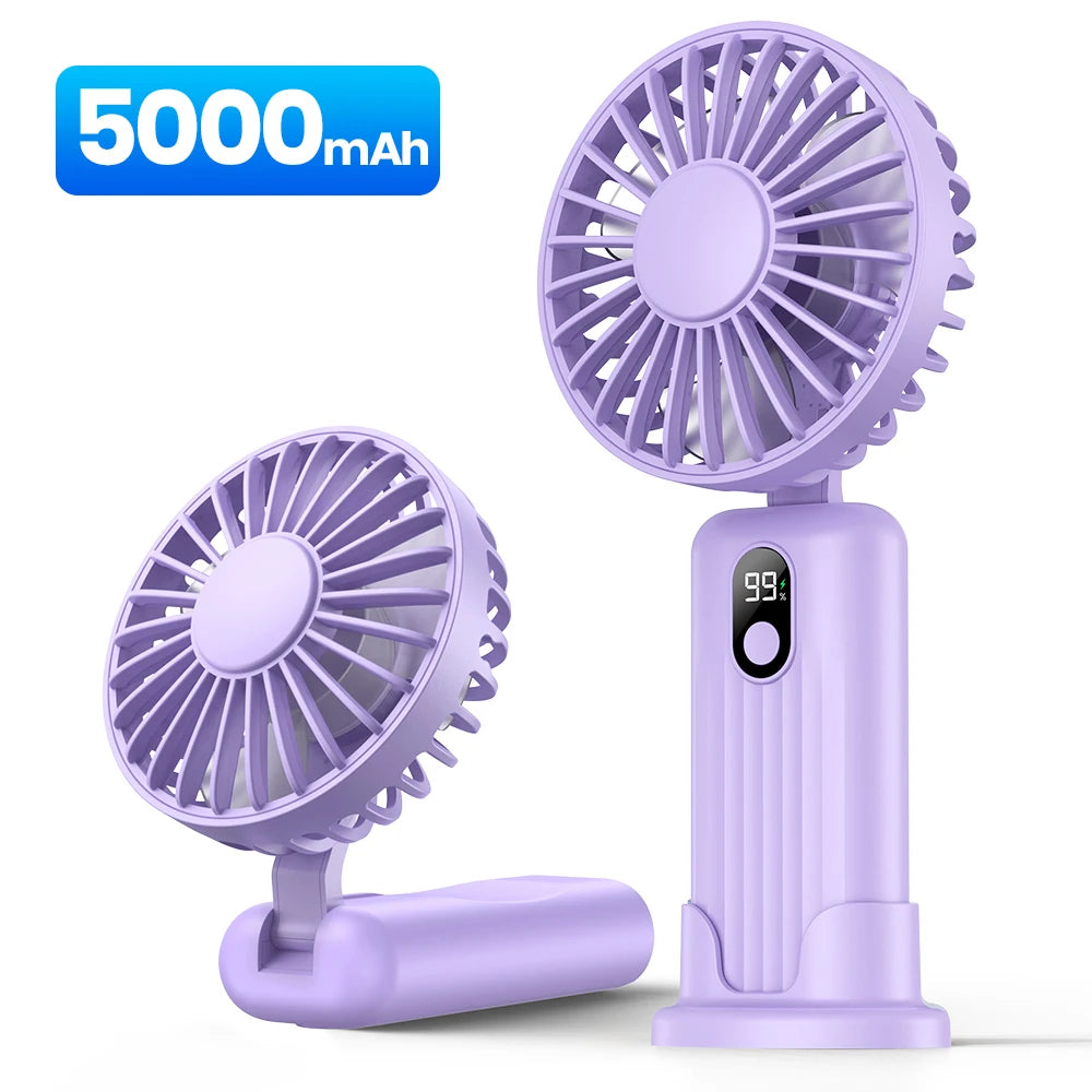 Dames Handventilator 3-in-1 Opvouwbaar Met LED-Display 9
