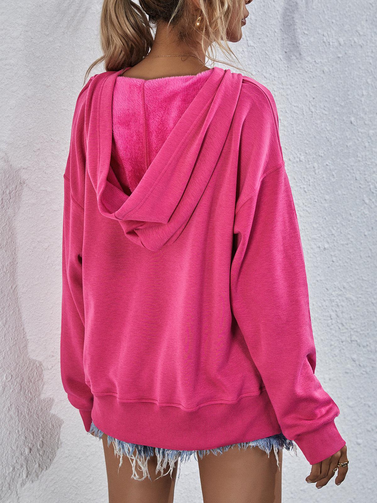 Dames Hoodie met Verlaagde Schouders en Split 1