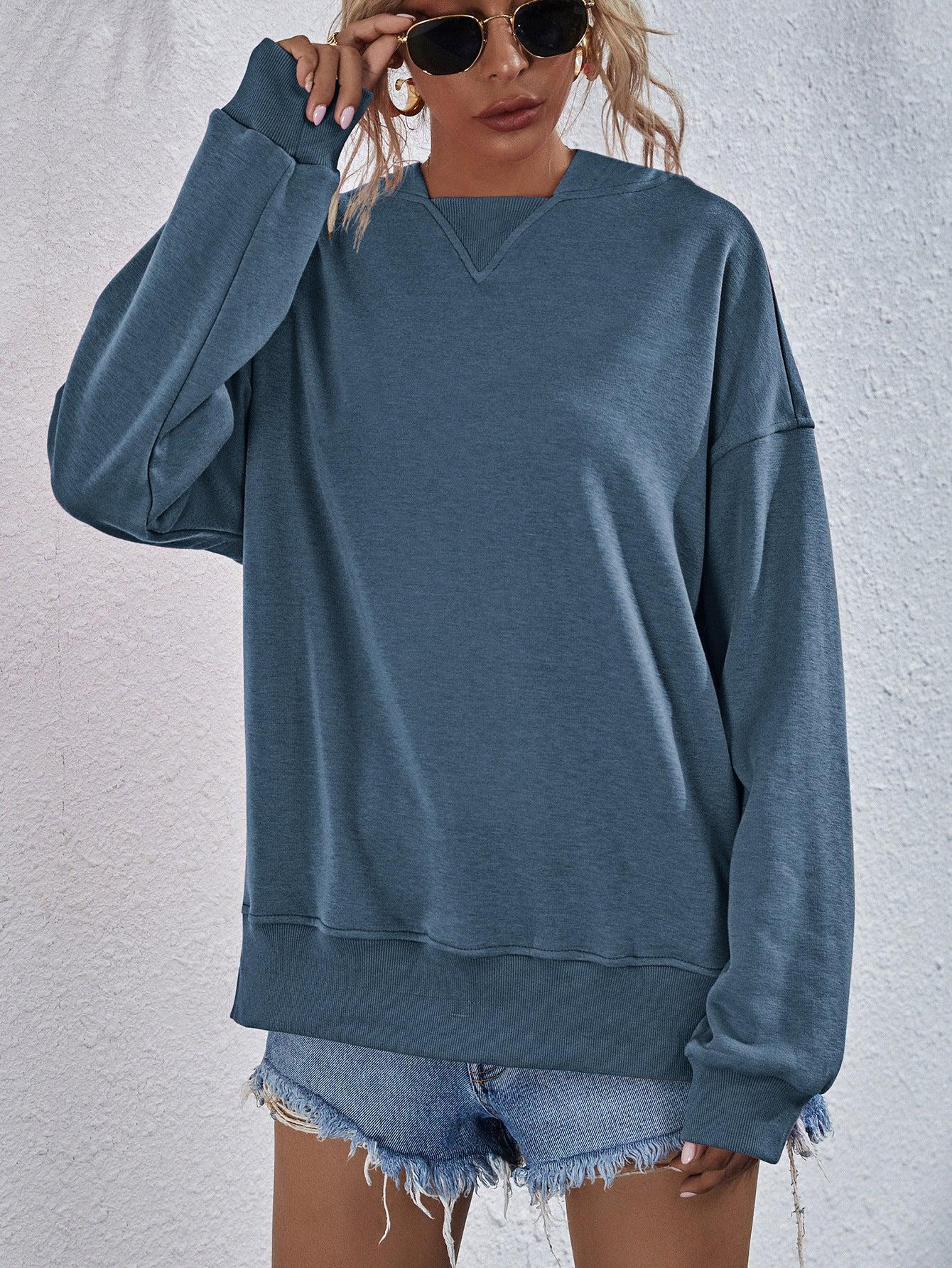 Dames Hoodie met Verlaagde Schouders en Split 6