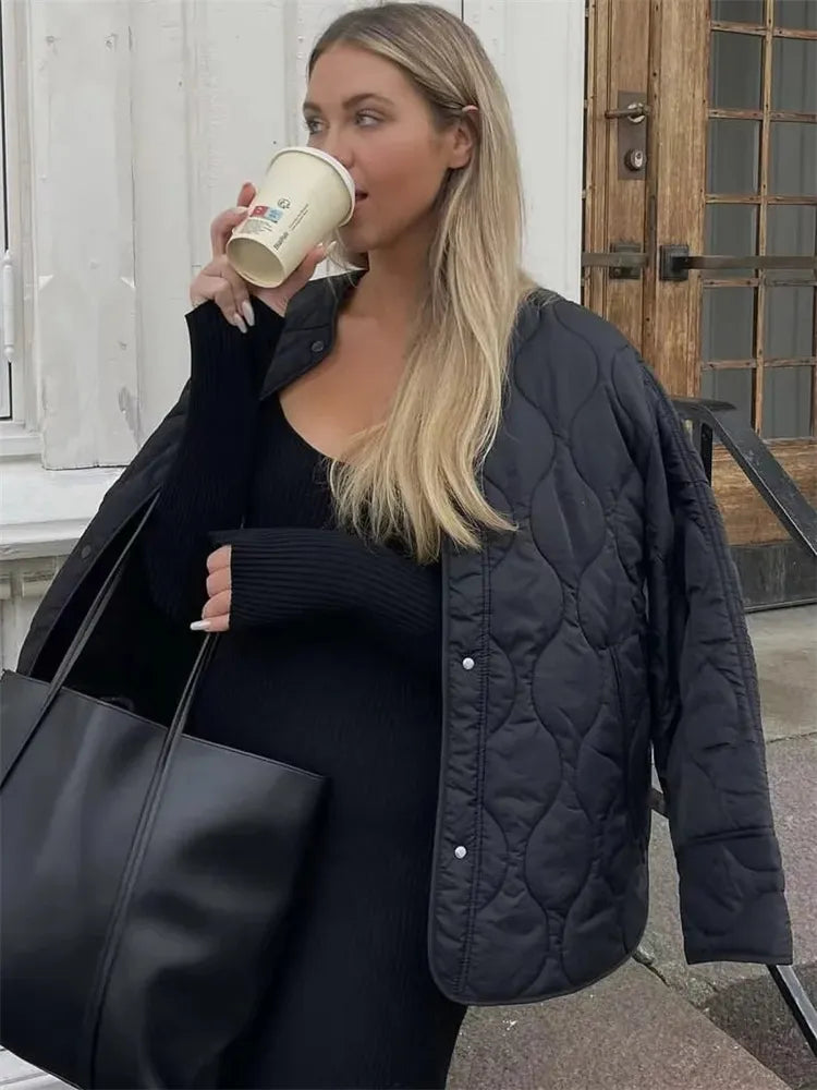 Dames Jas Gewatteerd Oversized Lichtgewicht voor Winter 1