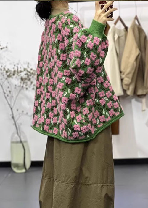 Dames Jas Met Lange Mouwen Bloemenprint Casual Design 4