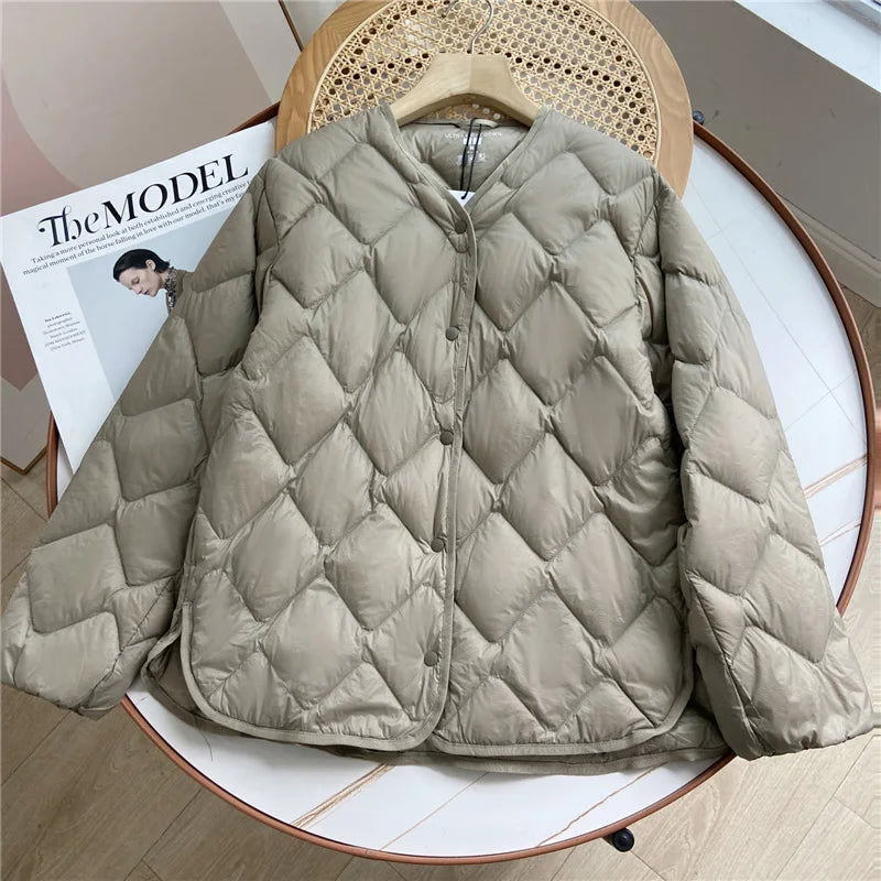 Dames Jas Winter Casual Puffer Jacket Met Enkele Knoopsluiting 3