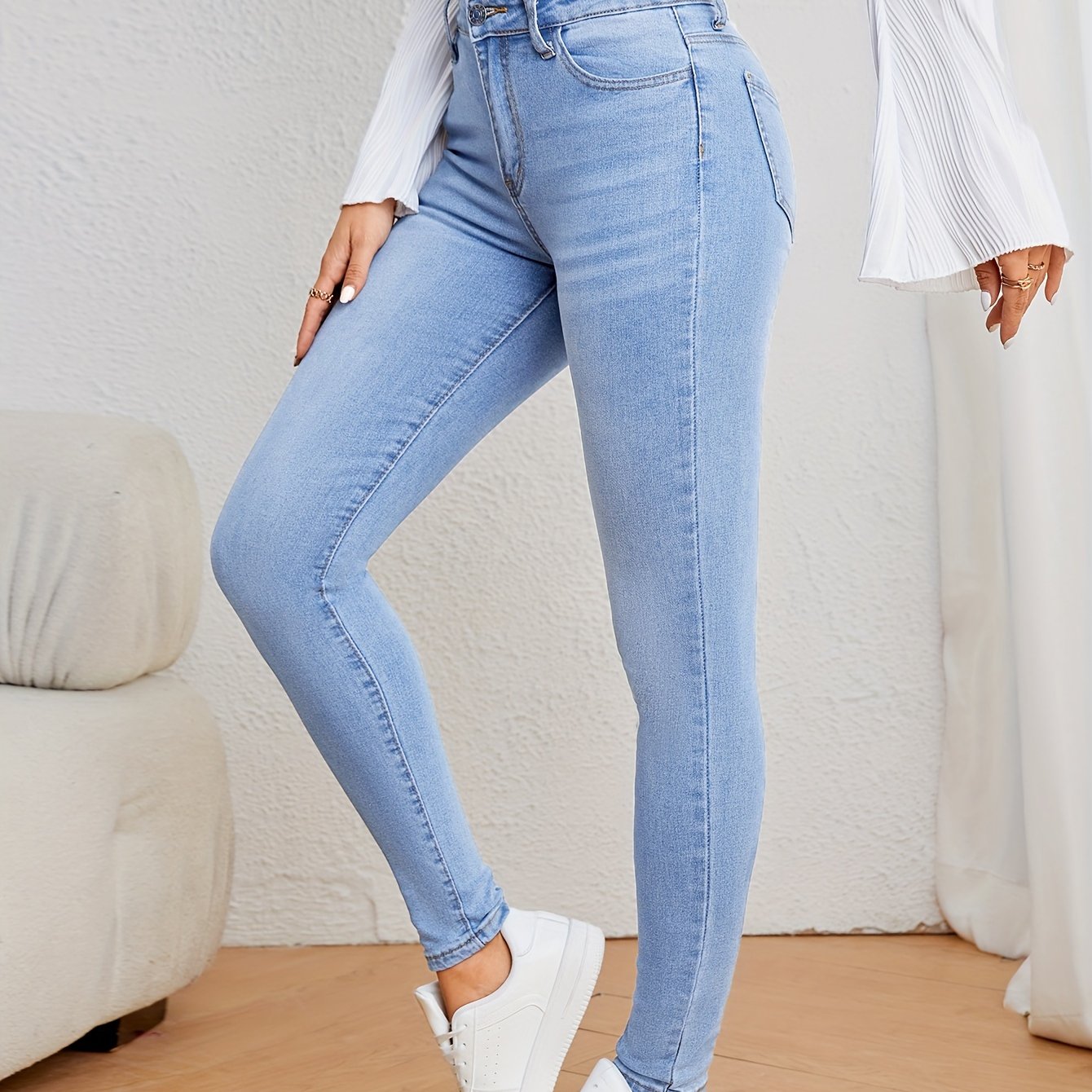Dames Jeans Hoge Taille Smalle Pasvorm 13