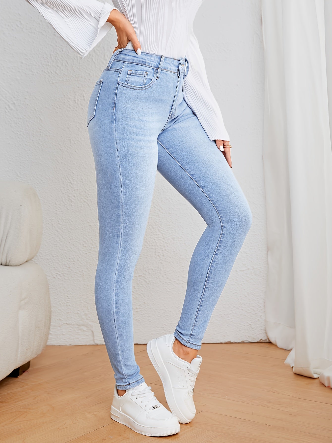 Dames Jeans Hoge Taille Smalle Pasvorm 2