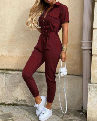 Dames Jumpsuit Feestelijk met Knoopsluiting 7