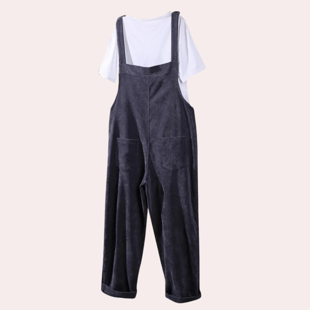 Dames Jumpsuit Feestelijk van Fluweel met Lange Broeken 2