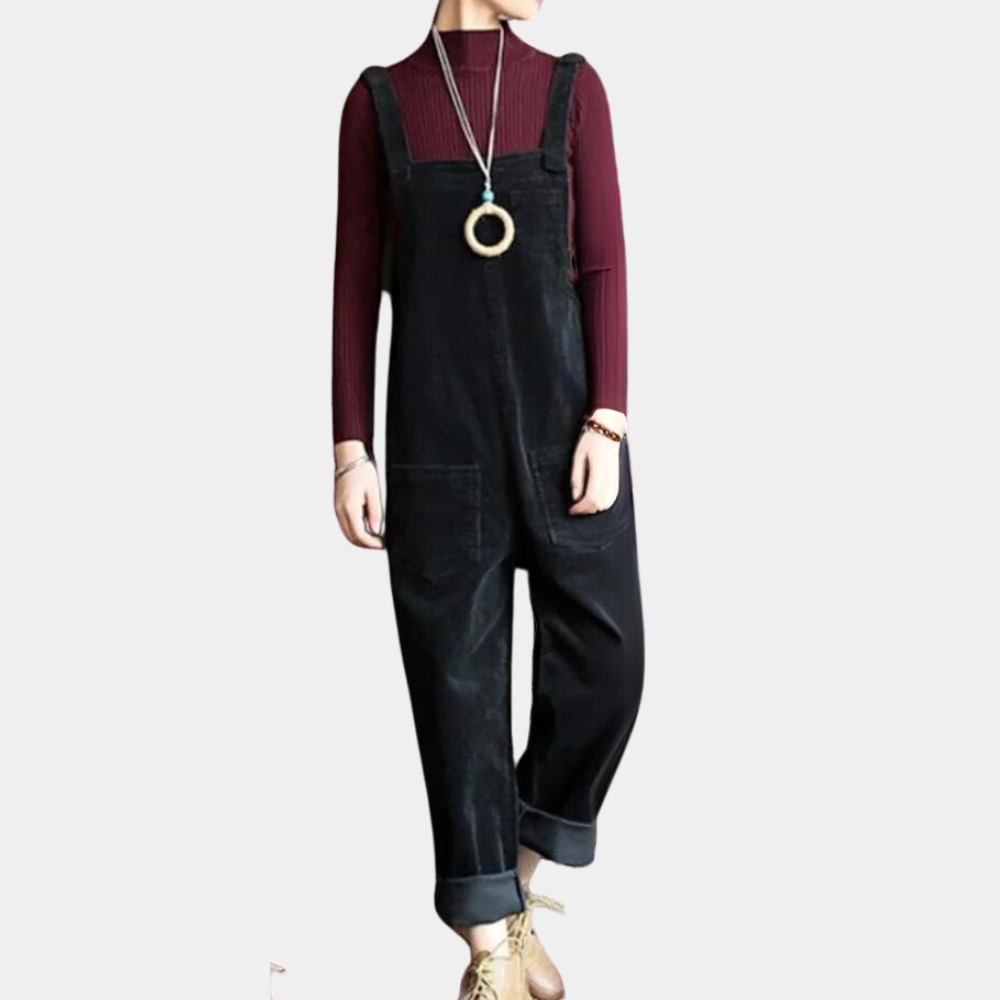 Dames Jumpsuit Feestelijk van Fluweel met Lange Broeken 4