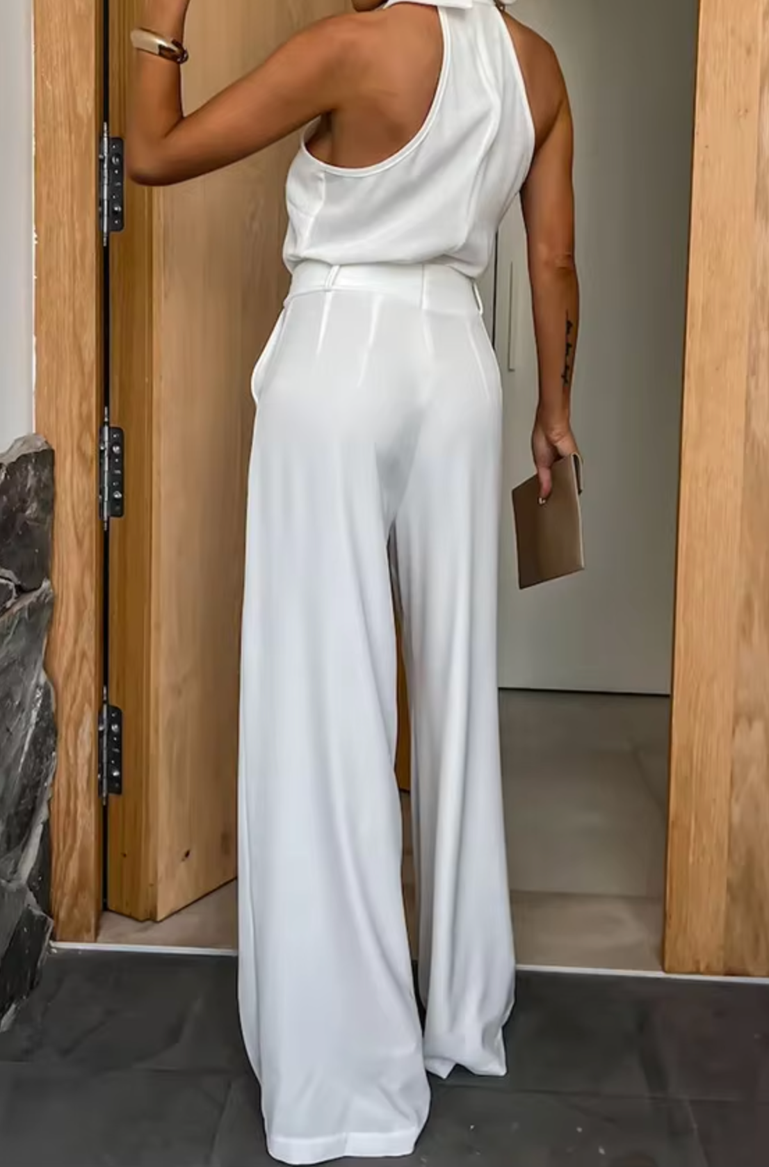 Dames Jumpsuit Met Brede Benen Hoog Nek 1