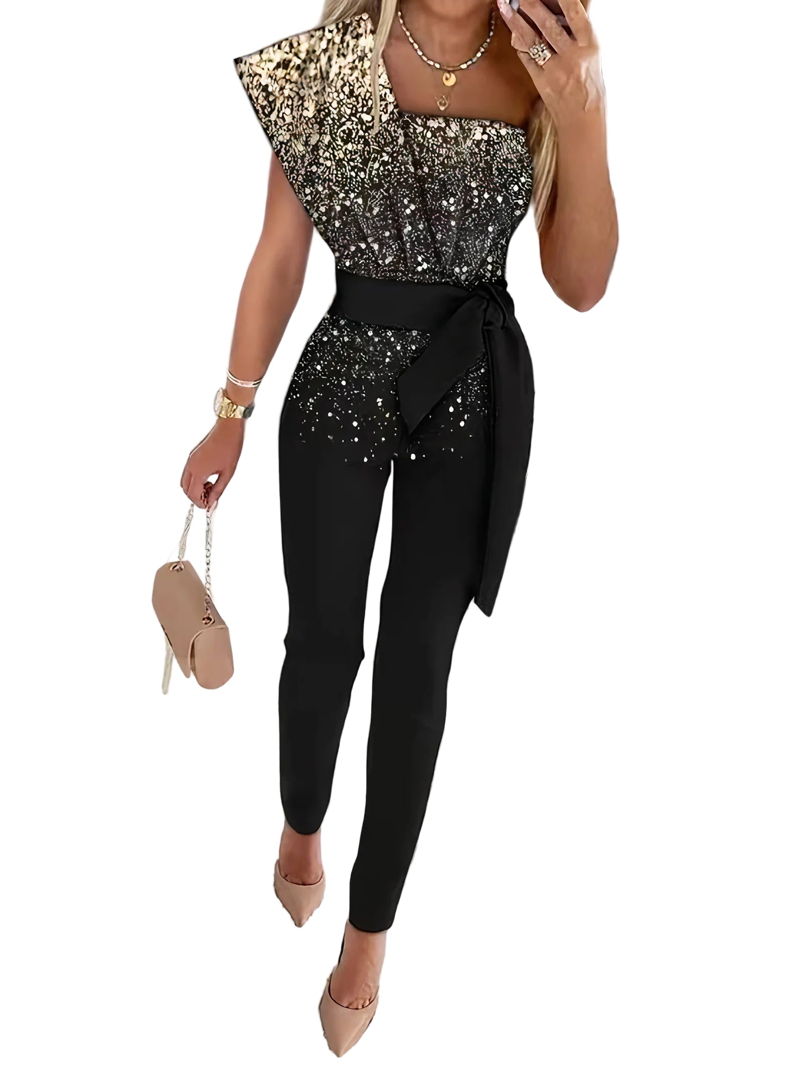 Dames Jumpsuit Met Glitterafwerking 0