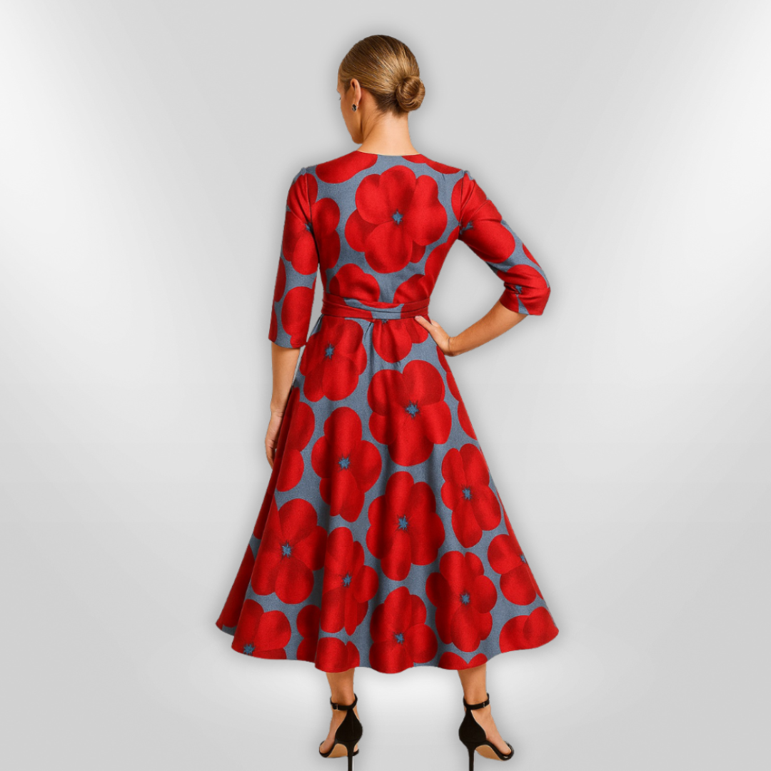 Dames Jurk Bloemenprint Elegant Polyester Voor Zomergelegenheden 2