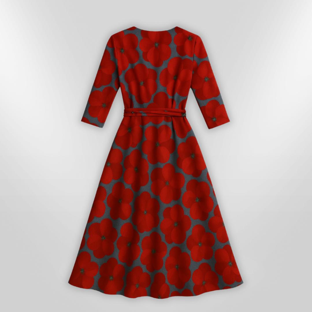 Dames Jurk Bloemenprint Elegant Polyester Voor Zomergelegenheden 4
