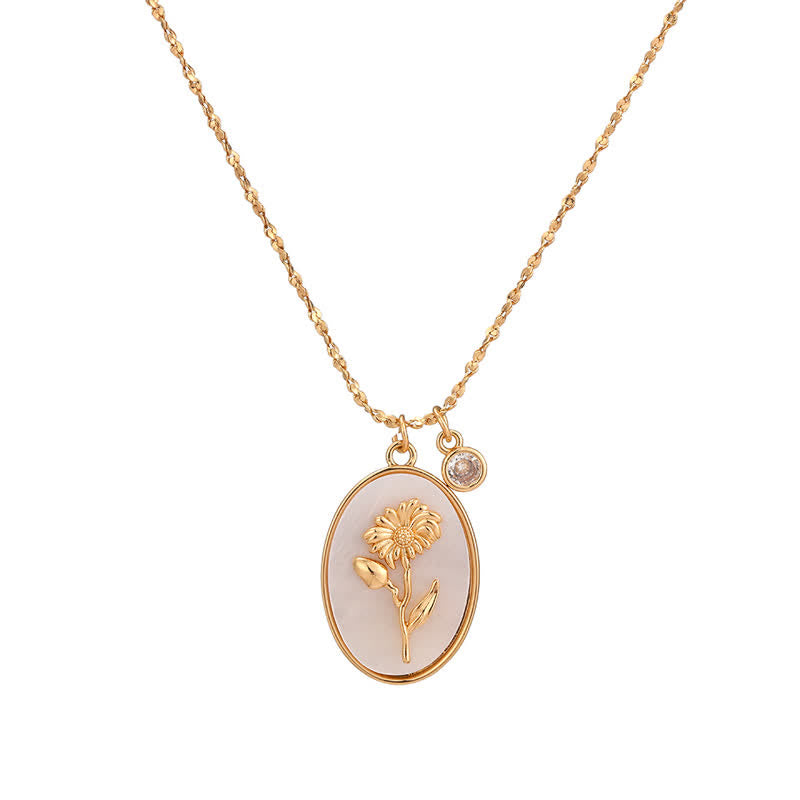 Dames Ketting met Geboortesteen en Geboortebloem 4
