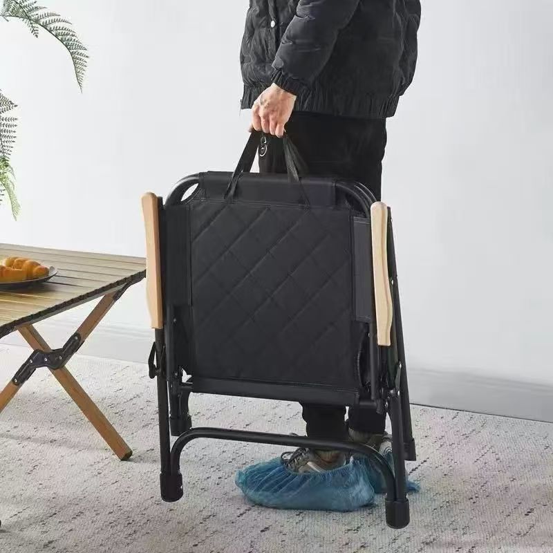 Dames Klapstoel Modern Opvouwbaar met Houten Armleuningen 3
