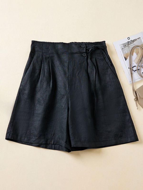 Dames Korte Broek Baggy Geweven Katoen en Linnen 2