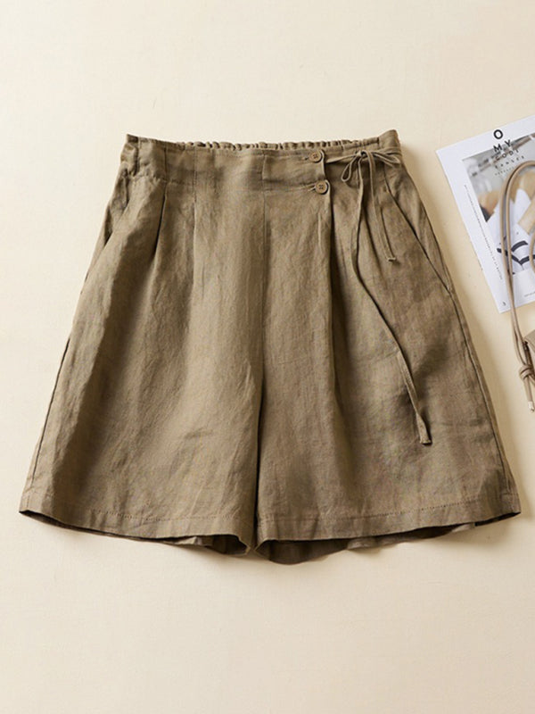 Dames Korte Broek Baggy Geweven Katoen en Linnen 6