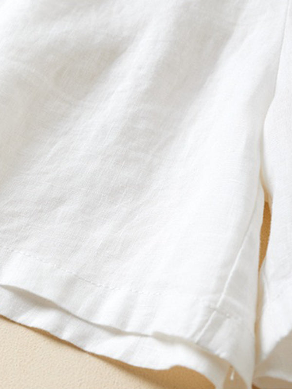 Dames Korte Broek Baggy Geweven Katoen en Linnen 8